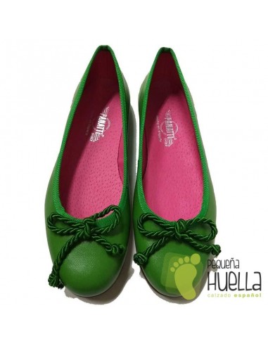 Comprar Zapatos Bailarinas de piel verdes para niñas baratos en Madrid