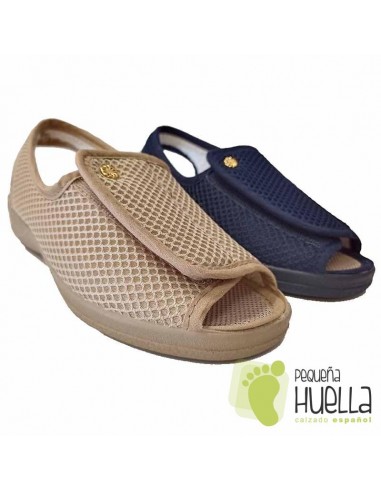 Zapatillas ajustables con velcro para señora mayor abiertas para el verano  Ruiz y Gallego