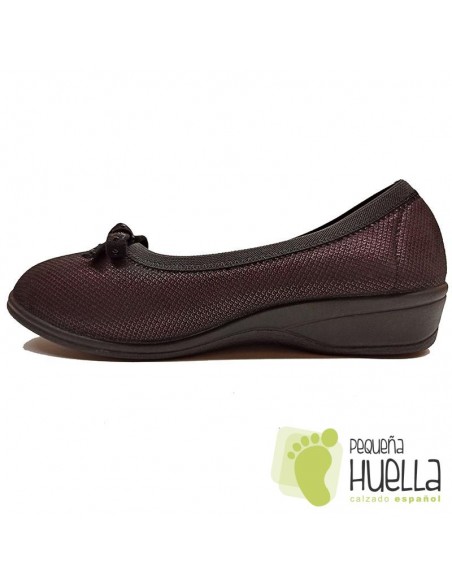 Zapatos burdeos para mujer cómodos de bambú Doctor Cutillas758A