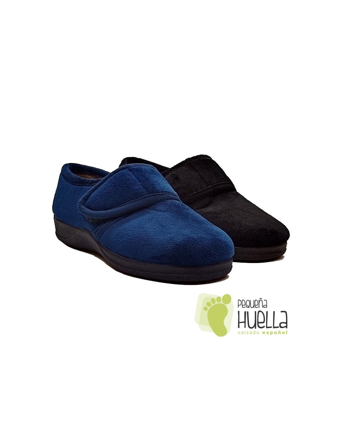 Zapatillas anatómicas negras y azules para señora para el invierno Ruiz y  Gallego 870