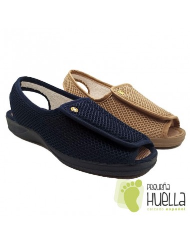 Zapatillas ajustables con velcro para señora mayor abiertas para el verano  Ruiz y Gallego