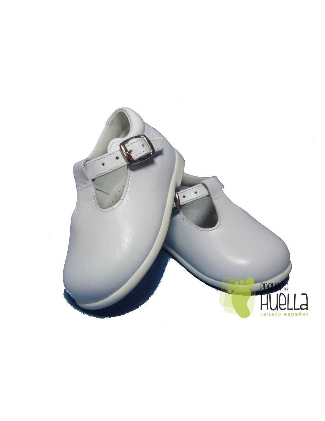 Comprar zapatos pepitos blancos para bebés con hebilla online