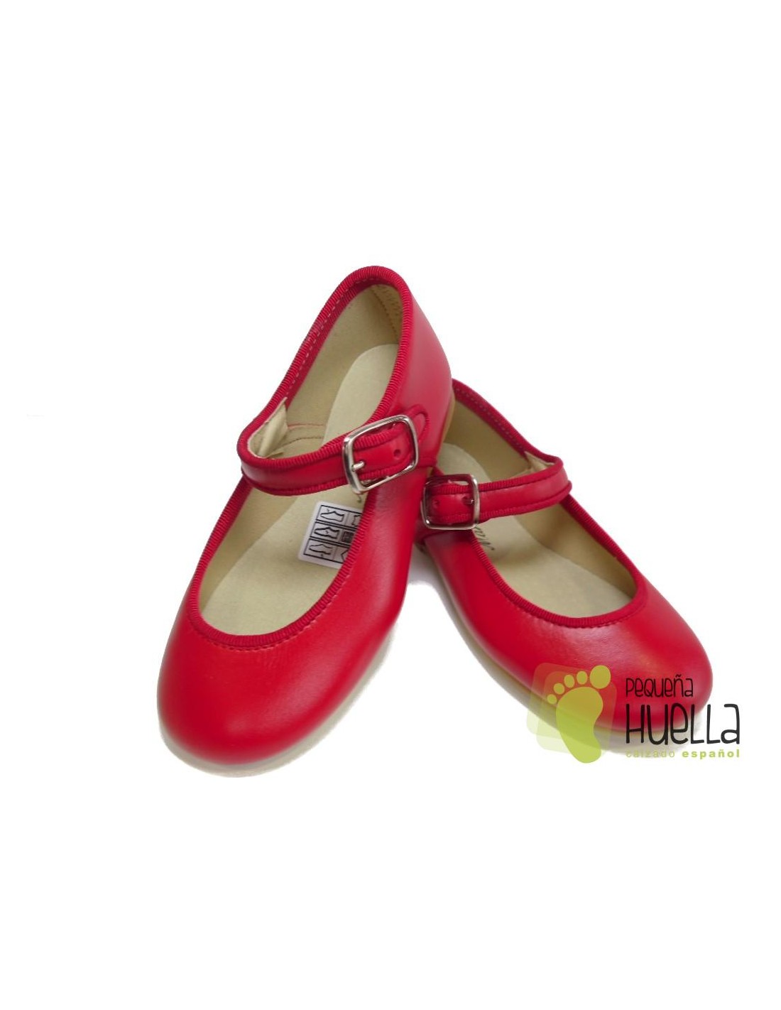 Zapatos Merceditas para niñas de piel rojas baratas en Madrid