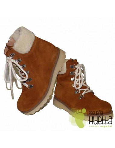 Comprar bota de piel nobuk color marrón para niñas online Yowas