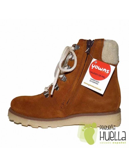 Comprar bota de piel nobuk color marrón para niñas online Yowas